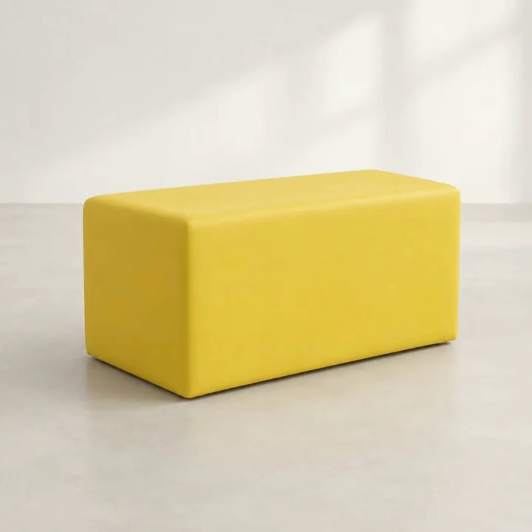 QM-TEX Blok: gele bank met naadloze QMtex®-cover