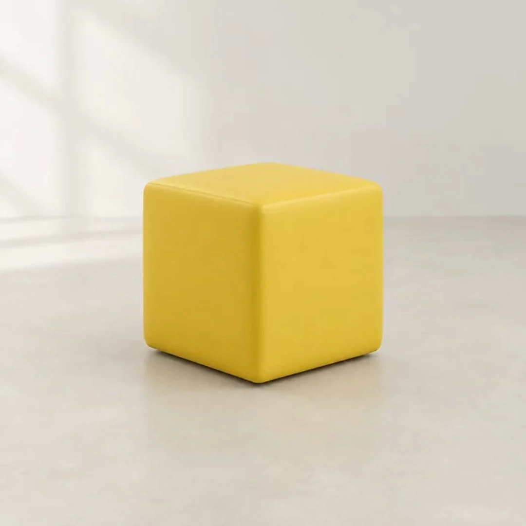 QM-TEX Cube: gele zitkubus met naadloze QMtex®-cover
